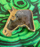 Small Horse Shaped Brass Ashtray