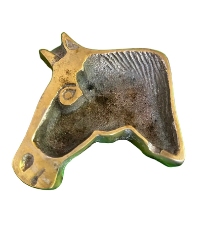 Small Horse Shaped Brass Ashtray