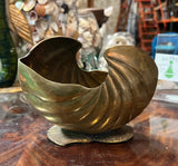 Art Deco Nautilus Brass Shell Planter