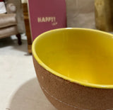 Large Handmade Pottery Yellow Bowl