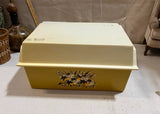 Vintage Kitsch Kitchen Plastic Bread Box With Floral Details