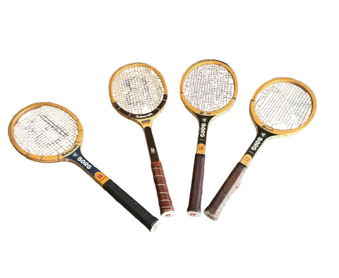 Collection of Vintage Wooden Bancroft Tennis Rackets- Set of 4