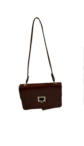 Brown Leather Flat Crossbody Purse