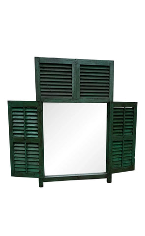 Large Green Standing Desk/Table Mirror With Saloon Doors