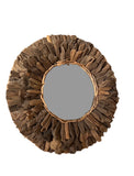 Driftwood Flower Wall Mirror