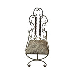 Iron Giacometti Style Metal Chair With Wooden Abacus Details