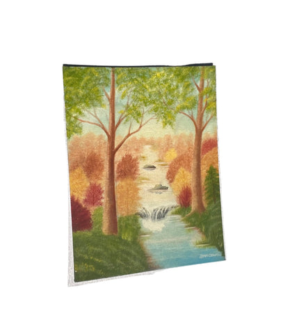 Colorful Foliage and Creek Landscape Painting on Canvas, Signed by the Artist