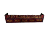 Wooden Vintage Red Shelf With Carved Details and Drawers