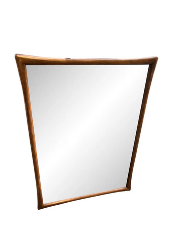 Large Mid-Century Modern Thomasville Tamerlane Wooden Wall Mirror