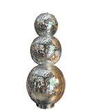 Oversized Disco Ball Snowman Sculpture, Slight Condition Issue