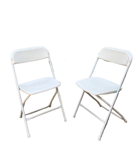 Rent Only- Folding White Chair Collection, Atlanta Area 40 Chairs Available