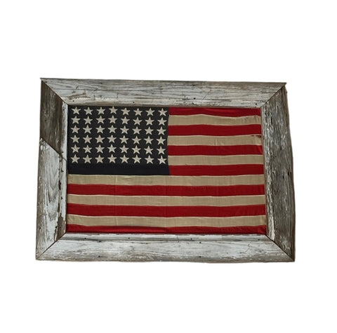 Large Vintage Framed American Flag
