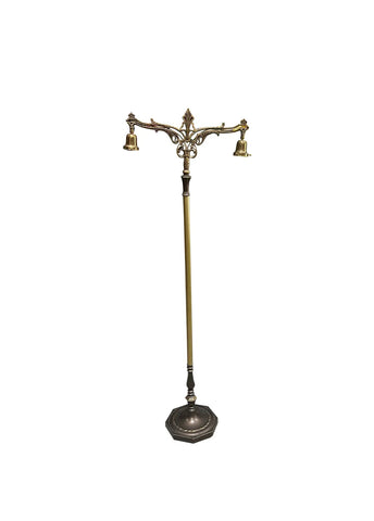 Vintage Brass Double Sided Floor Lamp