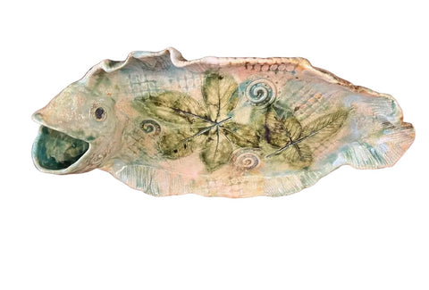 Asian Ceramic Hand Painted Fish Decorative Plate