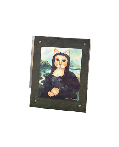 Cat Mona Lisa Art on Canvas Frame