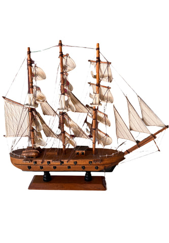 1970s Small Wooden Nautical Ship Sculpture