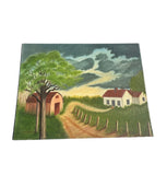 Farmhouse and Barn Countryside Landscape Painting on Canvas