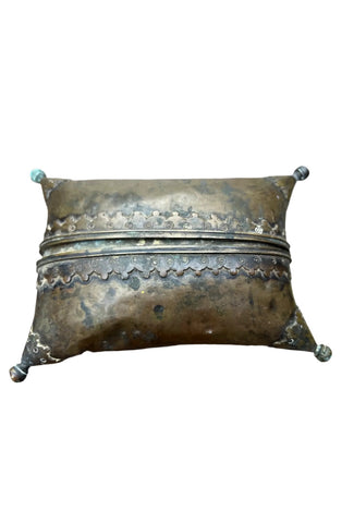 Vintage Brass Pillow Purse Box