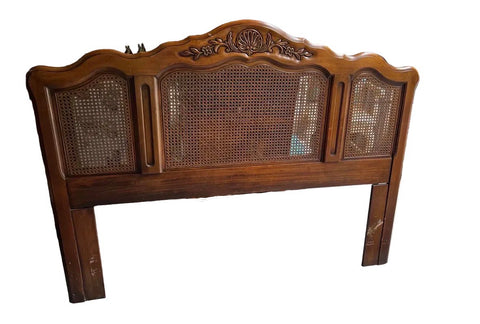 Vintage Wooden Ethan Allen Caned Headboard