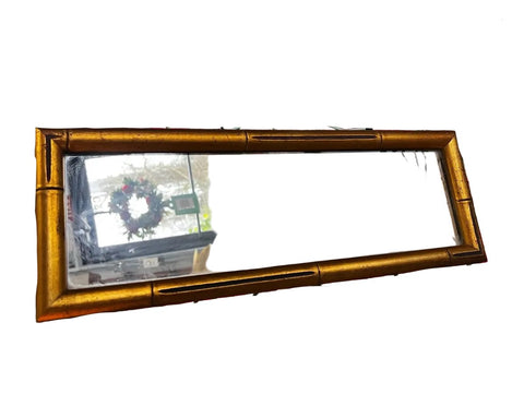 Gold Faux Bamboo Skinny Wall Mirror