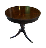 1970s Mid Century Modern Wooden Round Side Table With Brass Claw Feet