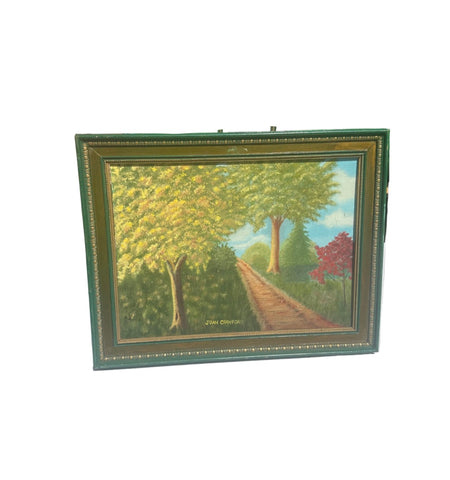 Framed Foliage and Path Landscape Painting, Signed by the Artist