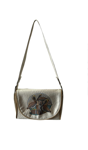 White Leather Pelican the Original Florida Keys Handbag