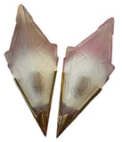 Paris Flea Market, Art Deco Brass Sconces With Detailed Glass
