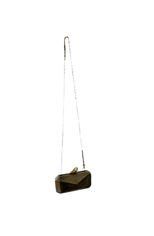 Gold Geometric Metal Crossbody Purse