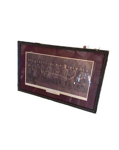 Vintage Framed Artwork of "Lee and His Generals"