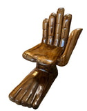 1970s Pedro Friedeburg Hand Foot Chair Heavy Solid Wood