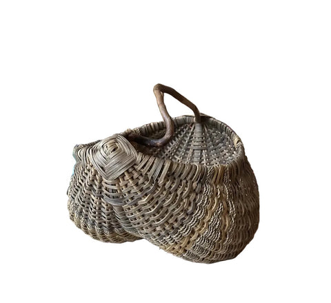 Primitive Butt/Melon Hand Woven Basket