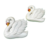 Pair of Small Vintage Ceramic Swan Figurine Wall Hangings