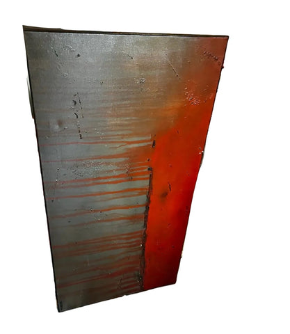 Turquoise and Orange Abstract Painting on Canvas