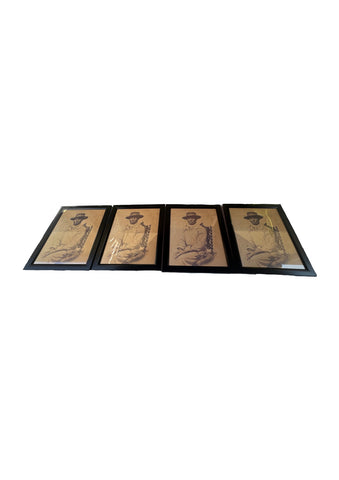 Group of Four Frames With Vintage Prints of African American Man