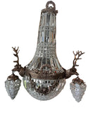 Bronze and Crystal Deer Head Stag Sconce