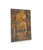 Dark Fall Woods Foliage Landscape Painting on Canvas