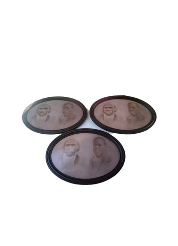 Trio of Round Frames With Vintage Style Prints
