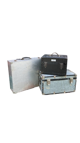 Trio of Industrial Box Suitcases