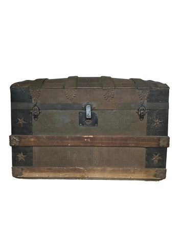 1970s Wooden Trunk With Detailed Interior Compartments