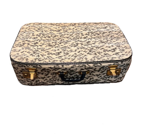 Animal Print Suitcase With Gold Accents