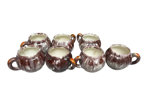 Collection of Vintage Purple Pottery Mugs- Set of 7