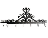 French Iron Scrolling Plant and Tea Cup Holder Wall Hanging