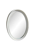 White Wooden Oval Round Mirror