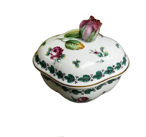 1970s Richard Ginori Italian Floral Bowl With Matching Lid