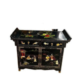 Asian Vintage Double Dresser With Figurative Accents