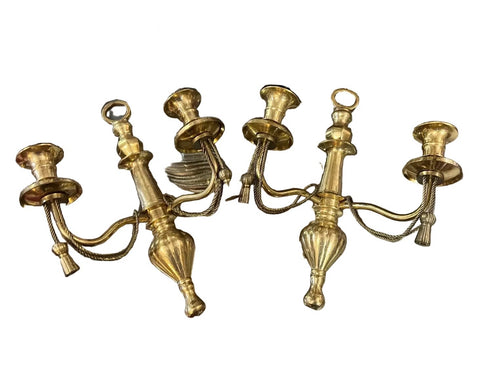 Pair of Brass Neoclassical Sconces