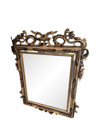 Vintage Mid Century Gold Wall Mirror