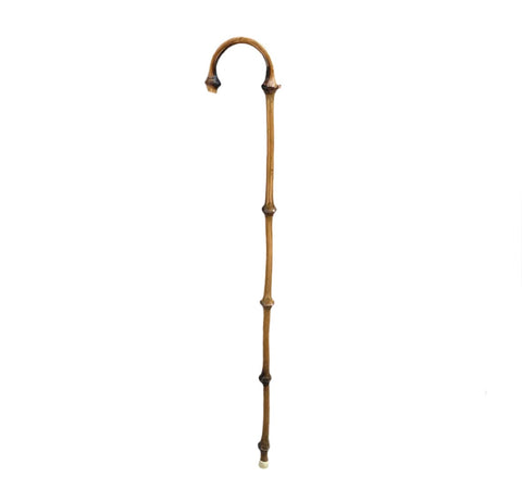 Vintage Hand Carved Wooden Bamboo Cane