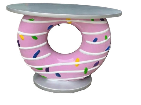 Large Resin Colorful Donut Console Table